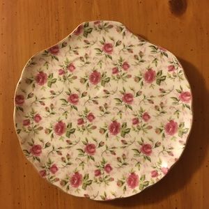 Lefton China, Clam Shell Bone Dish, Rose Chintz, 8.25”, NE 637R, Vintage